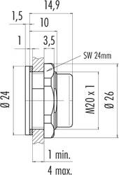 Snap-In IP67 adapter, shielding is not possible, pluggable