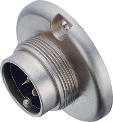 M25 male panel mount connector, Contacts: 3, shielding is not possible, solder, IP40