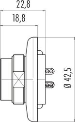 M25 male panel mount connector, Contacts: 3, shielding is not possible, solder, IP40