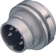 M16 IP40 male panel mount connector, Contacts: 14, shielding is not possible, solder, IP40