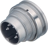 M16 IP40 male panel mount connector, Contacts: 14, shielding is not possible, solder, IP40, front mounting