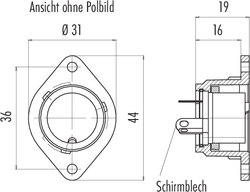 Bayonet, 3 Kontaklı Dişi Panel Tip Konnektör