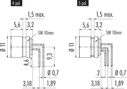 Dişi Panel Tip 4 Kontaklı Konnektör