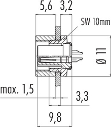 Dişi Panel Tip 5 Kontaklı Konnektör