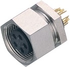 M9 IP40 female panel mount connector, Contacts: 5, shielding is not possible, solder, IP40