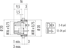 Erkek Panel Tip 3 Kontaklı Konnektör