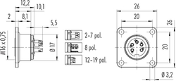 Dişi Panel Tip 7 Kontaklı Konnektör