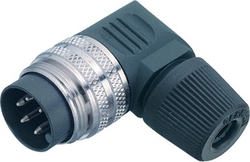 M16 IP40 male angled connector, Contacts: 5, 4.0 - 6.0 mm, shielding is not possible, solder, IP40