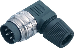 M16 IP40 male angled connector, Contacts: 5, 6.0 - 8.0 mm, shielding is not possible, solder, IP40