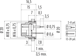 Erkek Panel Tip 8 Kontaklı Konnektör