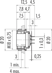 Dişi Panel Tip 8 Kontaklı Konnektör