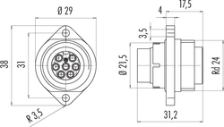 Erkek Panel Tip 7 Kontaklı Konnektör