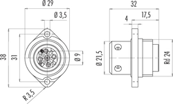 Erkek Panel Tip 4 Kontaklı Konnektör