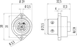 Dişi Panel Tip 4 Kontaklı Konnektör