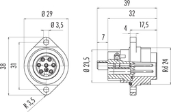 Erkek Panel Tip 7 Kontaklı Konnektör