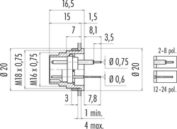 Erkek Panel Tip 2 Kontaklı Konnektör