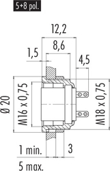 Dişi Panel Tip 2 Kontaklı konnektör