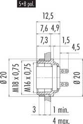 Dişi Panel Tip 2 Kontaklı konnektör