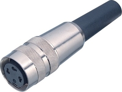 M16 IP40 female cable connector, Contacts: 3 DIN, 3.0 - 6.0 mm, shielding is not possible, solder, IP40