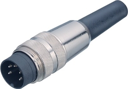 M16 IP40 cable connector, Contacts: 5 (stereo), 3.0 - 6.0 mm, shielding is not possible, solder, IP40