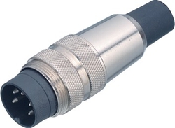 M16 IP40 cable connector, Contacts: 5 (stereo), 6.0 - 8.0 mm, shielding is not possible, solder, IP40