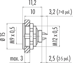 Dişi Panel Tip 2 Kontaklı konnektör