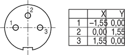 M9, IP67 3 Kontaklı Dişi Panel Tip Konnektör