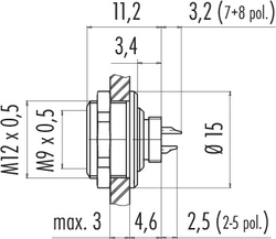 Dişi Panel Tip 4 Kontaklı Konnektör