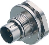 M9 IP67 male panel mount connector, Contacts: 8, shieldable, solder, IP67