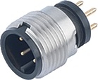 M12-A male panel mount connector, Contacts: 4, not shielded, dip-solder, IP67
