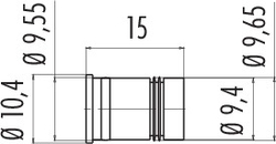 M12-A integrated plug, Contacts: 4, not shielded, solder, IP67