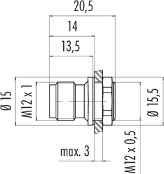 Erkek Panel Tip 4 Kontaklı Konnektör