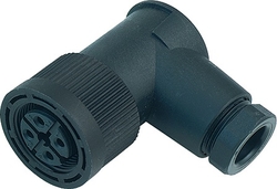 M18 female angled connector, Contacts: 4, 6.5 - 8.0 mm, not shielded, screw clamp, IP67