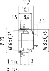 Dişi Panel Tip 14 Kontaklı Konnektör