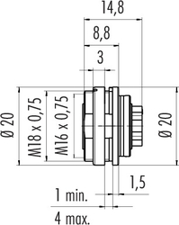 Dişi Panel Tip 8 Kontaklı Konnektör