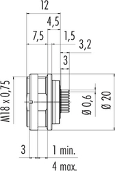 Dişi Panel Tip 24 Kontaklı Konnektör