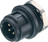 Bayonet male panel mount connector, Contacts: 2, shielding is not possible, solder, IP40