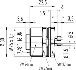 Dişi Panel Tip 5 Kontaklı Konnektör