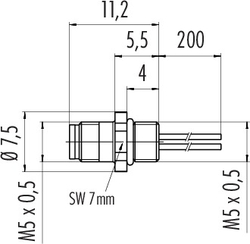 Erkek Panel Tip 4 Kontaklı Konnektör