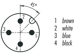 M12-A male panel mount connector, Contacts: 4, not shielded, single wires, IP68, PG9