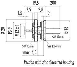 Dişi Panel Tip 4 Kontaklı Konnektör