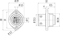 Erkek Panel Tip 4 Kontaklı Konnektör