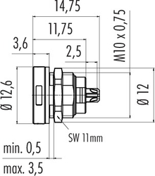 Erkek Panel Tip 3 Kontaklı Konnektör