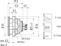 Dişi Panel Tip 3 Kontaklı Konnektör