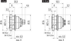 Erkek Panel Tip 4 Kontaklı Konnektör