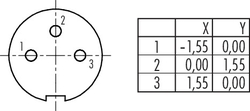 Dişi Panel Tip 3 Kontaklı Konnektör