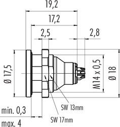 Erkek Panel Tip 7 Kontaklı Konnektör