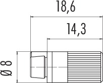 Snap-In IP40 female cable connector, Contacts: 3, 3.6 mm, shielding is not possible, solder, IP40