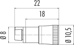 Snap-In IP40 female cable connector, Contacts: 3, 2.5 - 4.0 mm, shielding is not possible, solder, IP40