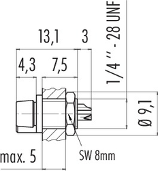 Dişi Panel Tip 3 Kontaklı Konnektör